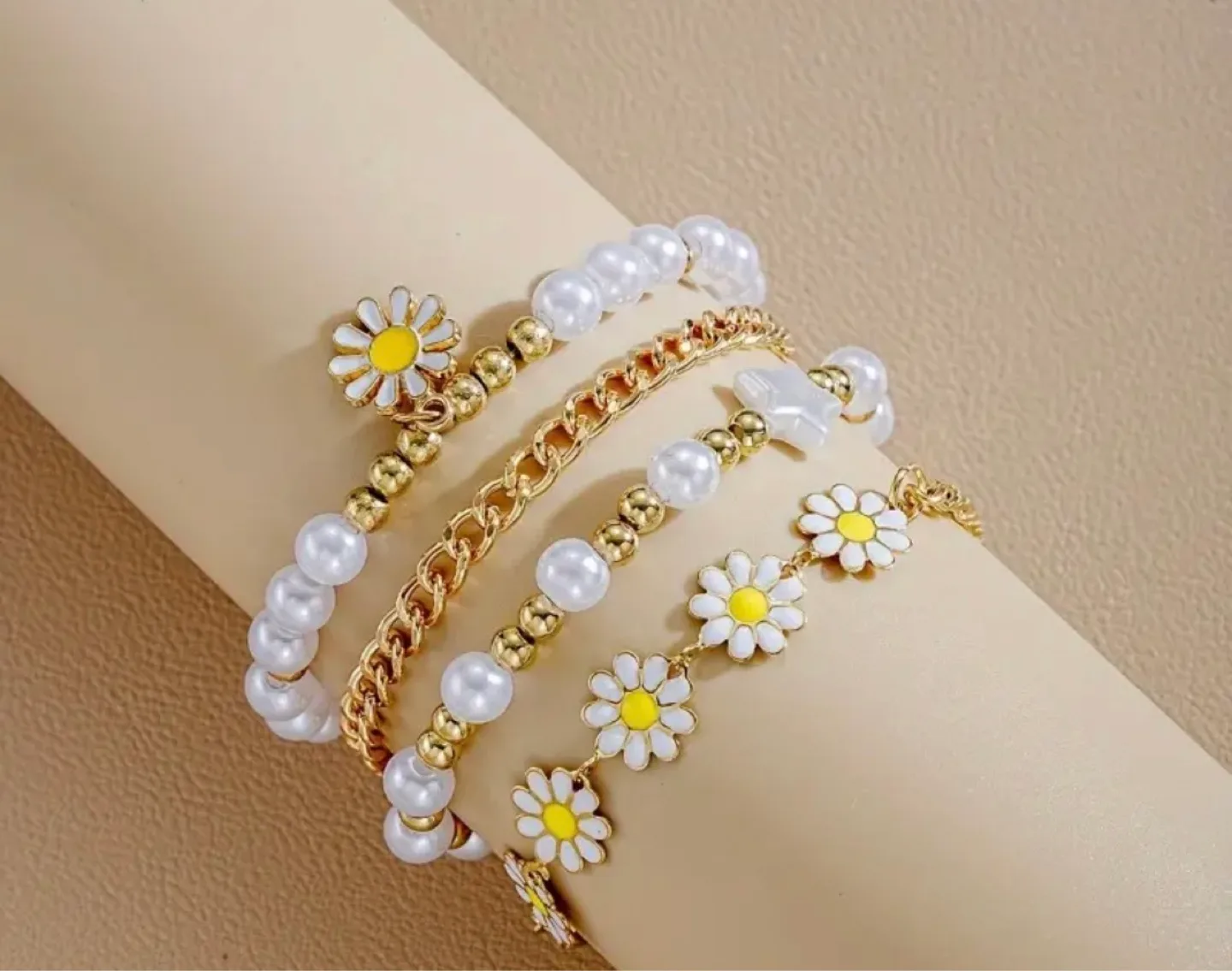 Beach Style Beaded Bracelet Set - 4pcs image indicator(3)