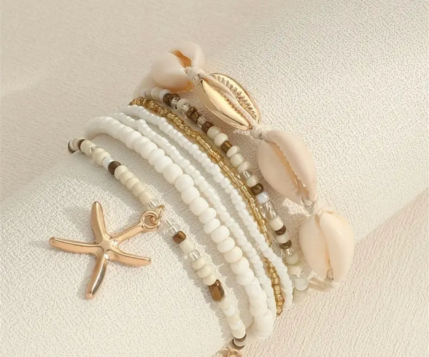 Beach Style Beaded Bracelet Set - 4pcs image indicator(4)