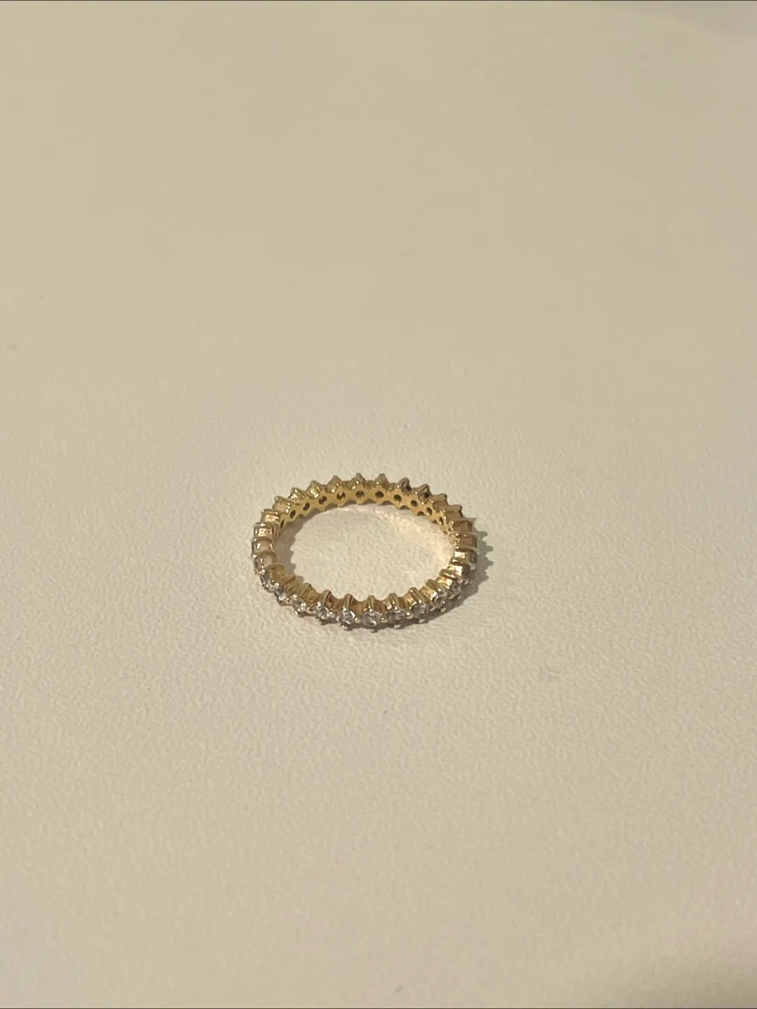 14 k Gold Plated Eternity Ring 925 Sterling Silver