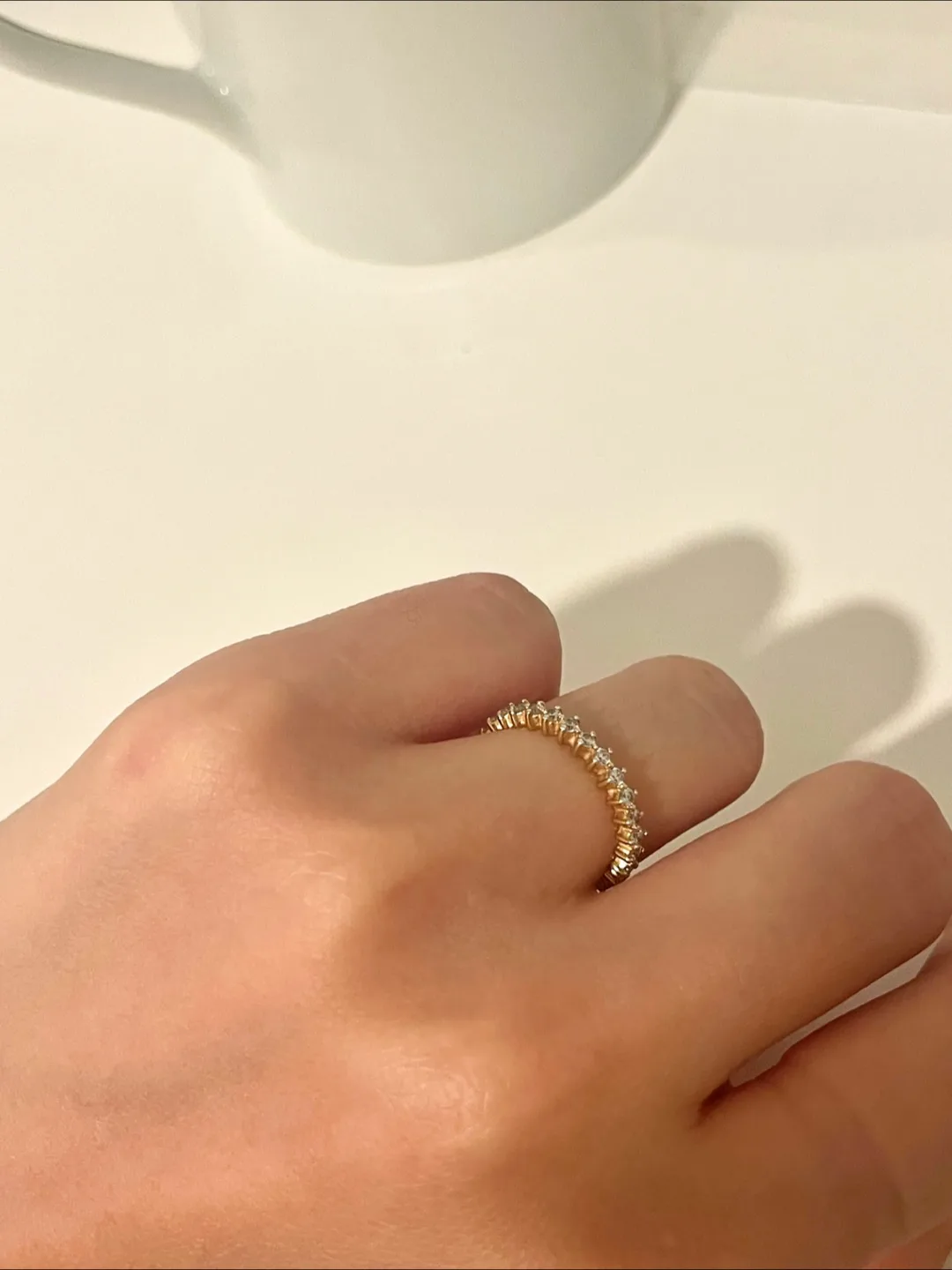 14 k Gold Plated Eternity Ring 925 Sterling Silver image indicator(3)