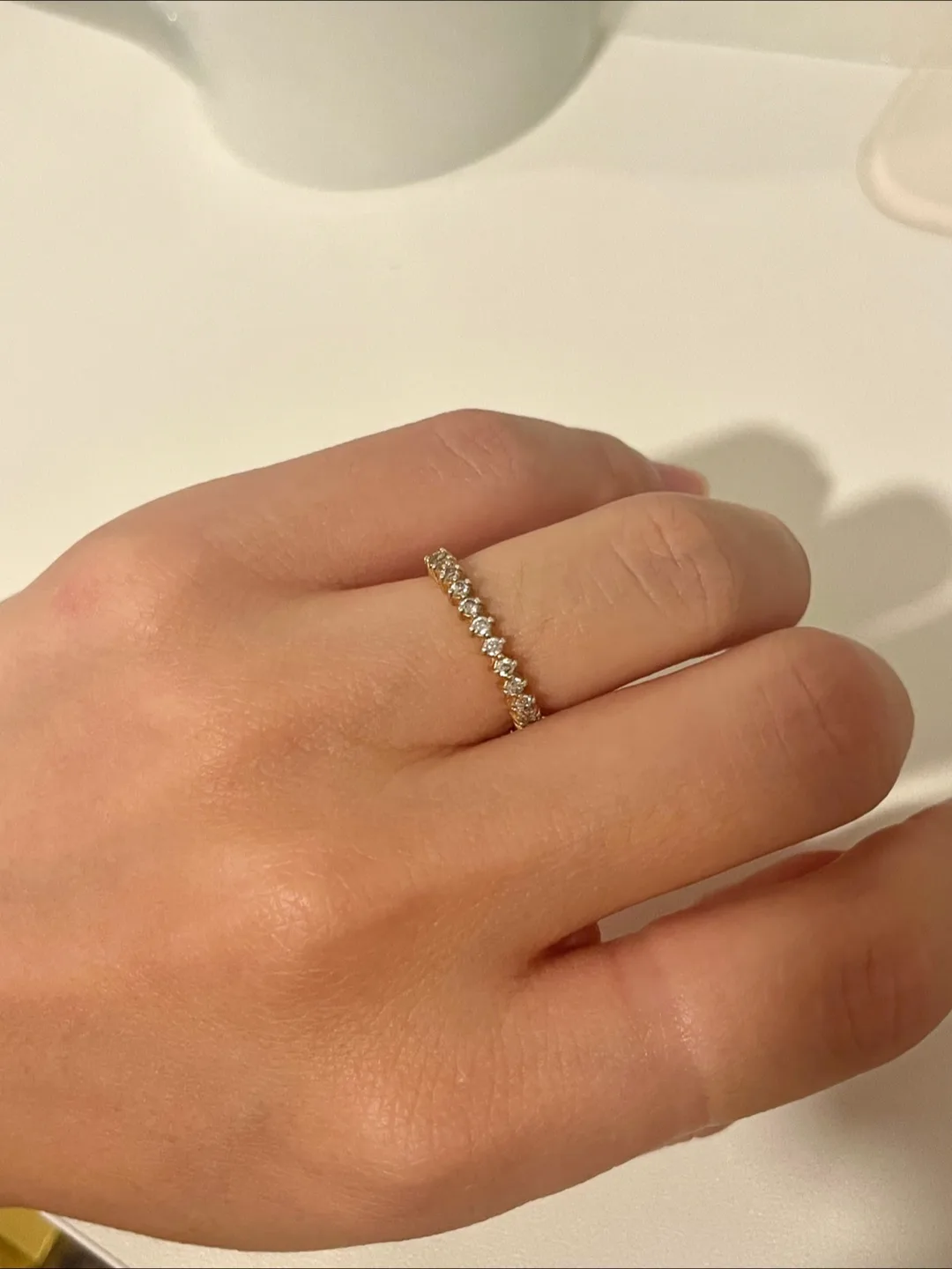 14 k Gold Plated Eternity Ring 925 Sterling Silver image indicator(2)