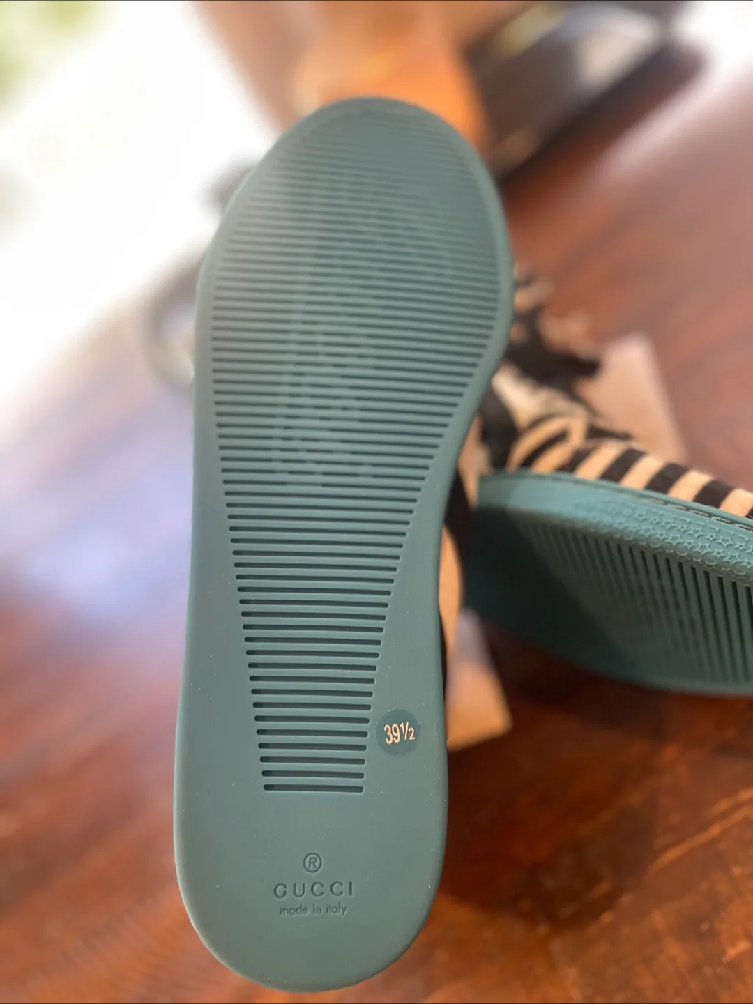 Gucci Zebra Print High-Top Sneakers - Size 39.5 image indicator(4)