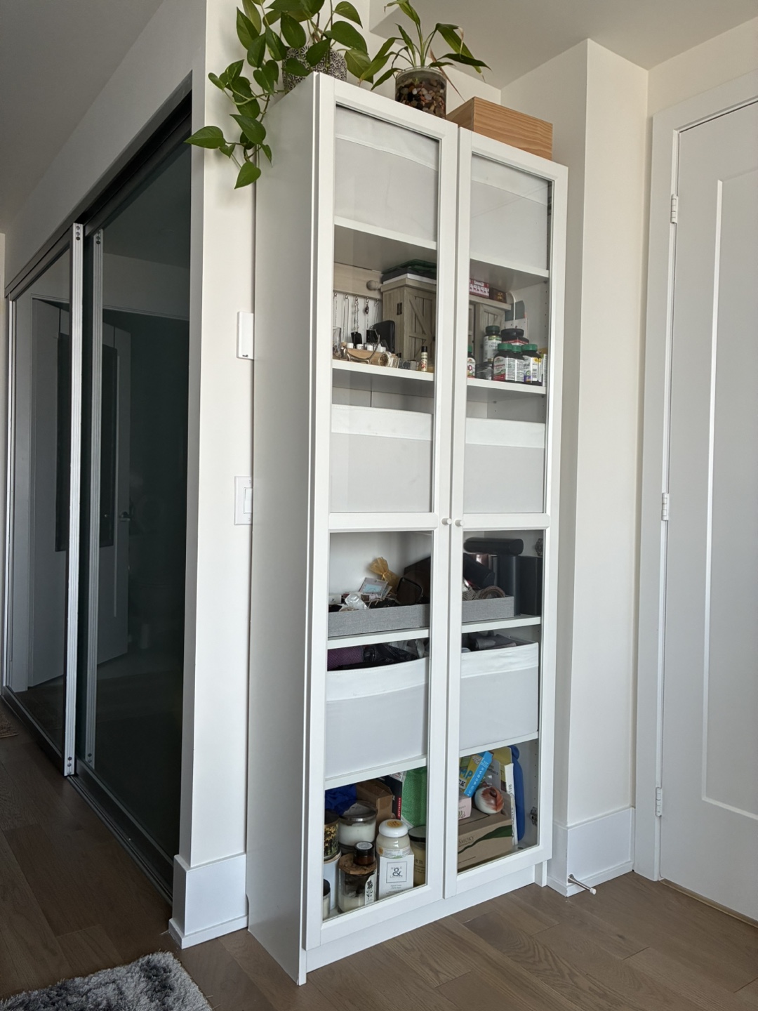 IKEA Billy Bookcase with Glass Doors - White