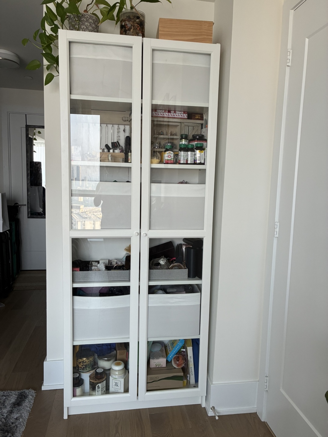 IKEA Billy Bookcase with Glass Doors - White - photo 2