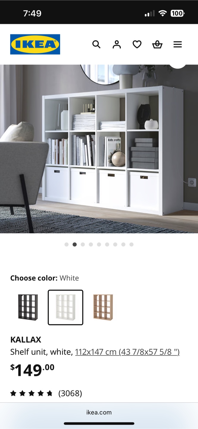 IKEA Kallax Shelf Unit - White