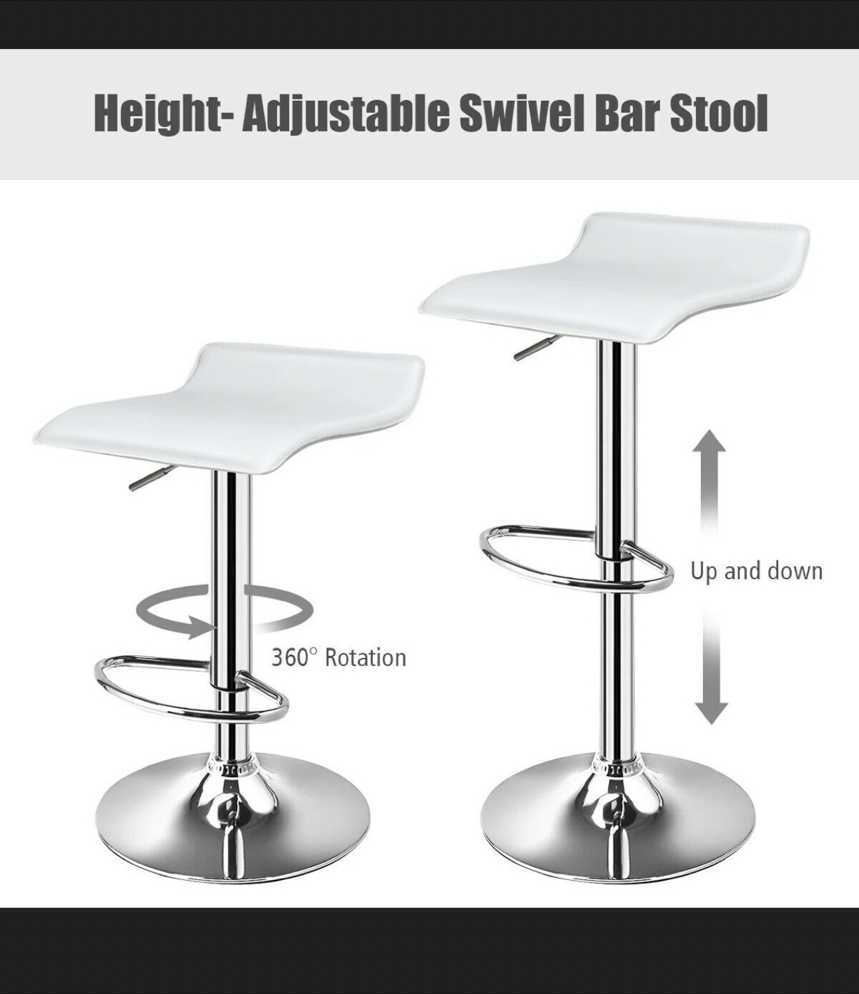 Adjustable Height Bar Stools - Set of 2 - photo 3