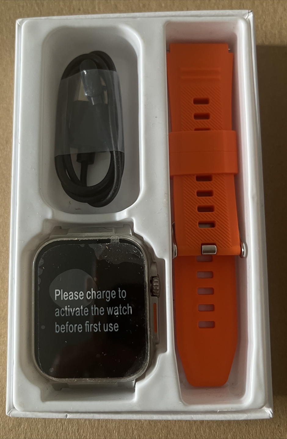 Smart Watch with Orange Band