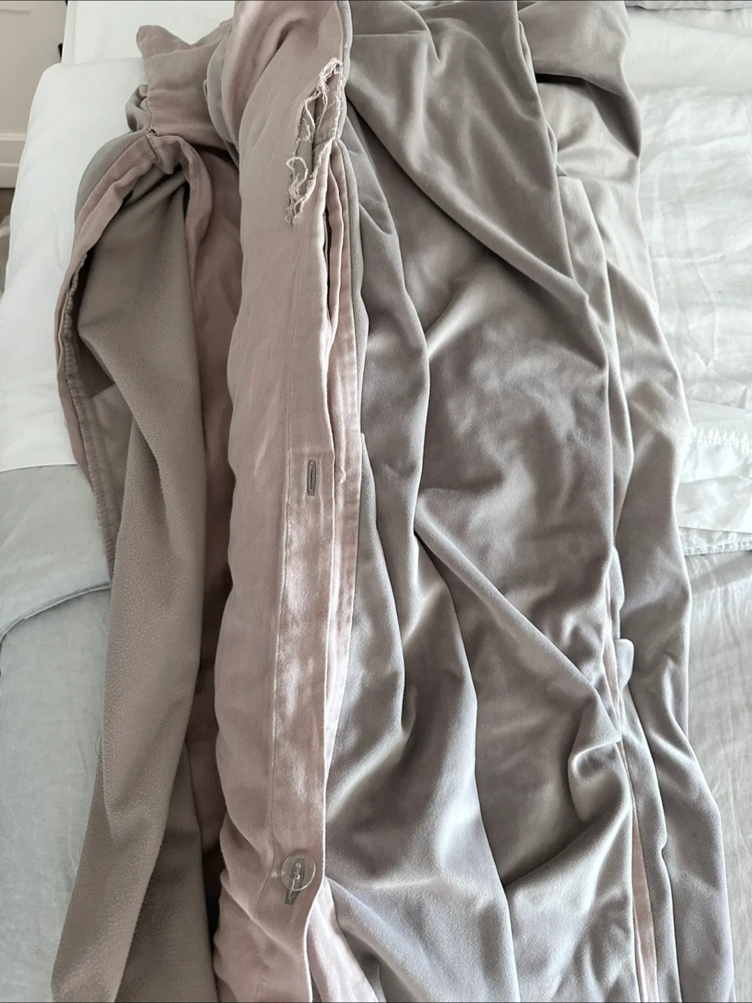 Taupe Velvet Duvet Cover Set - Queen Size (READ DESCRIPTION) image indicator(4)