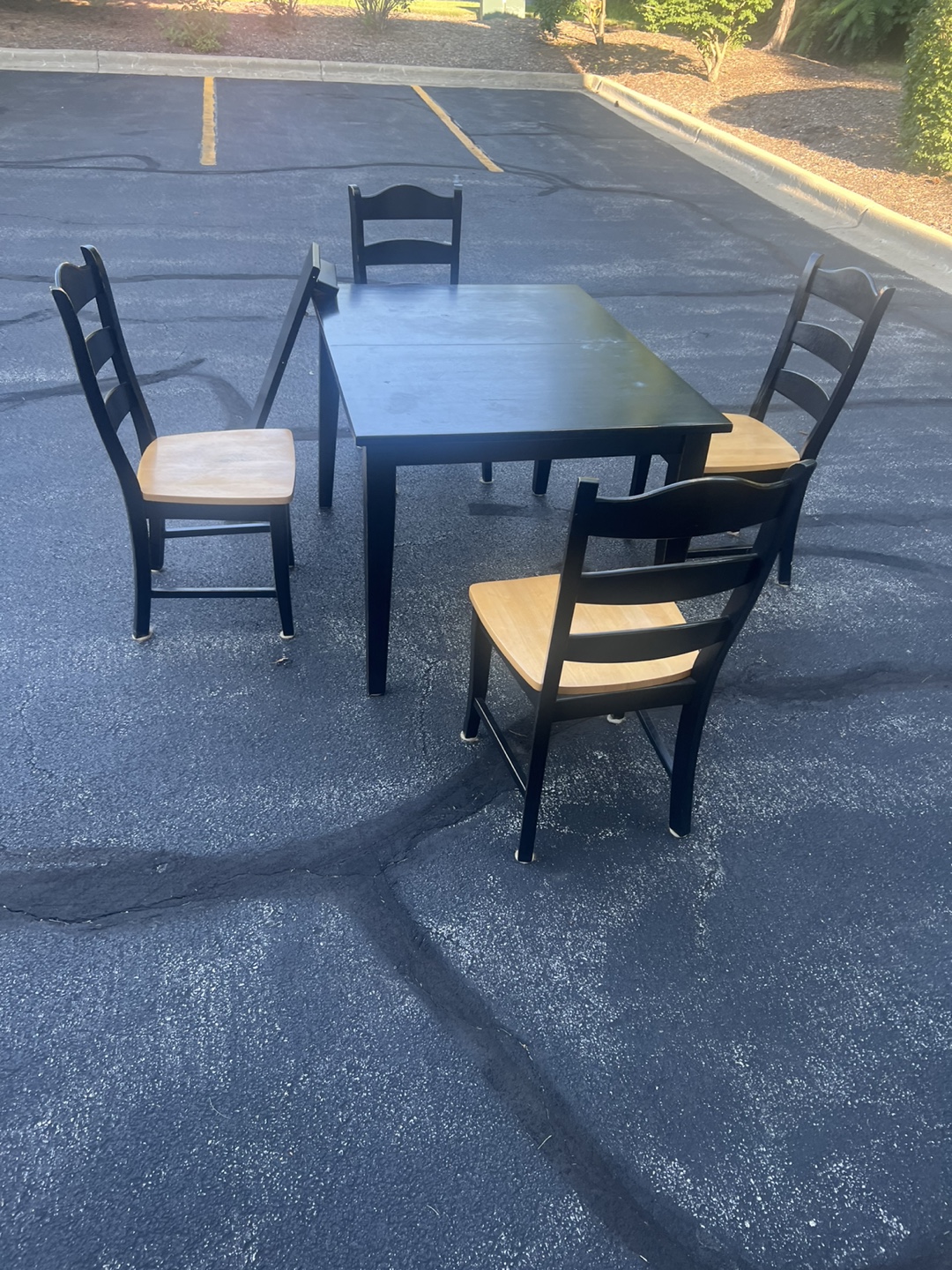 Dining Table with 4 Chairs - Black - photo 3