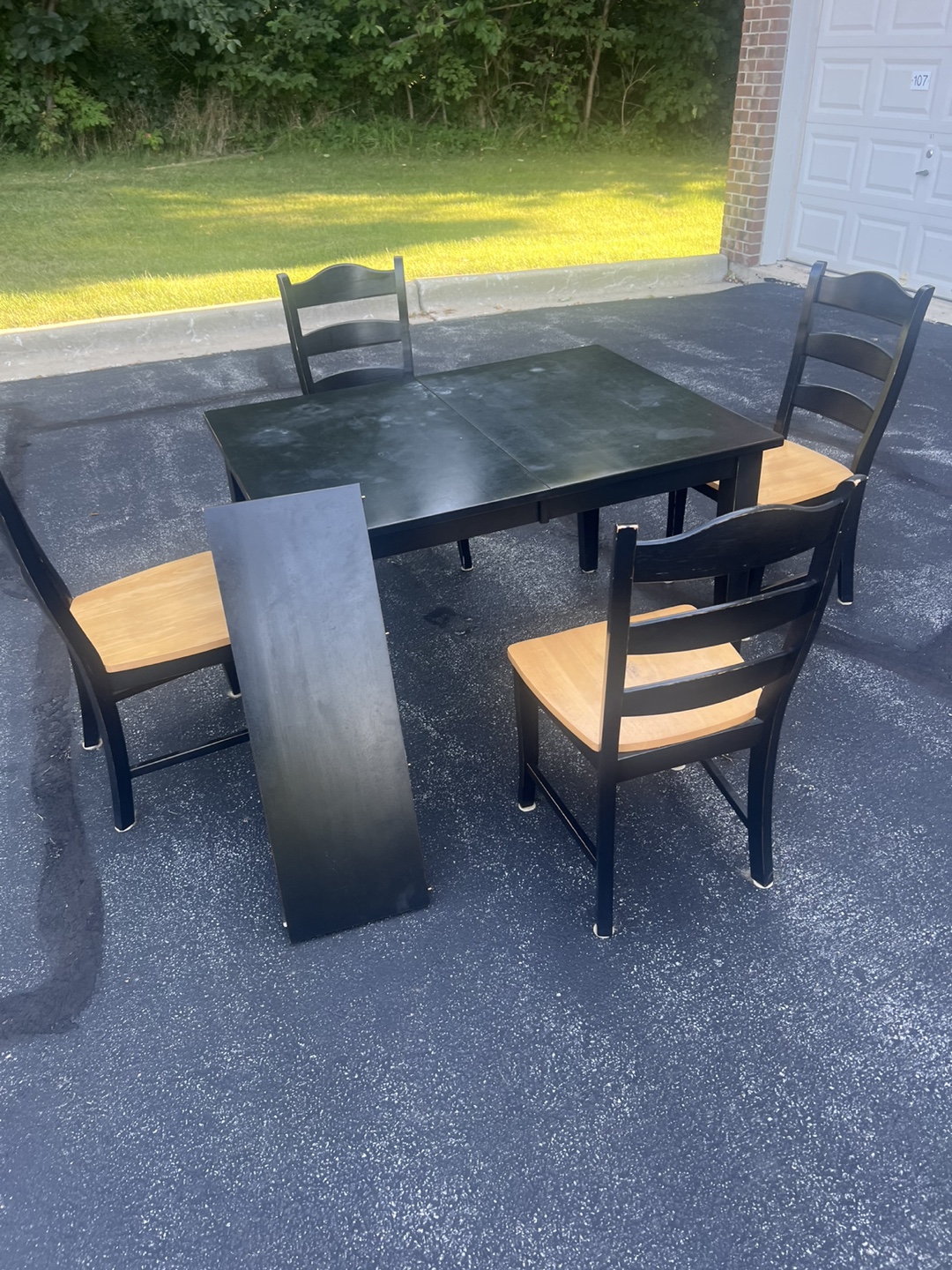 Dining Table with 4 Chairs - Black