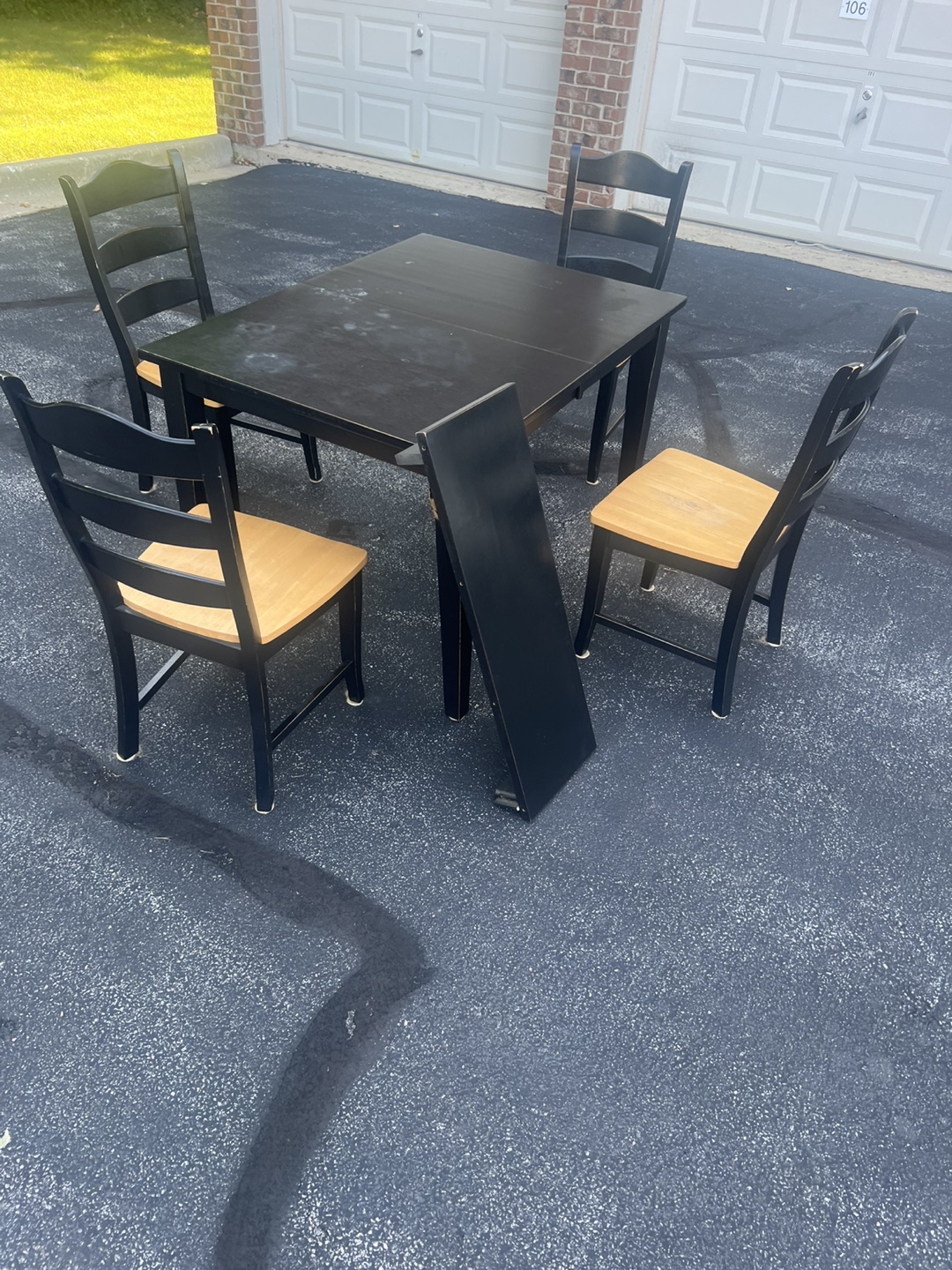Dining Table with 4 Chairs - Black - photo 5