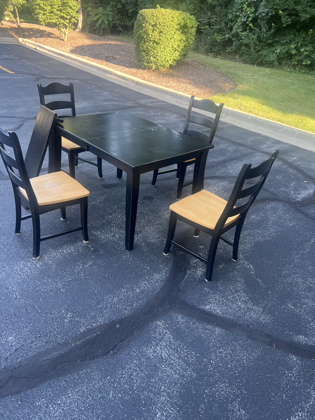 Dining Table with 4 Chairs - Black - photo 2