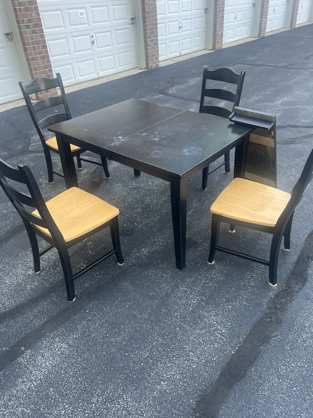 Dining Table with 4 Chairs - Black - photo 4