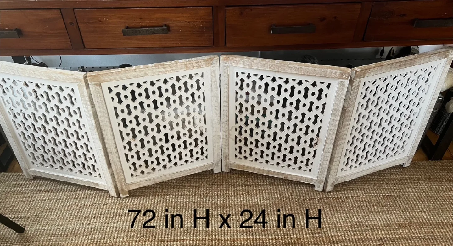 Decorative Wooden Pet Gate 72x24 in thumbnail
