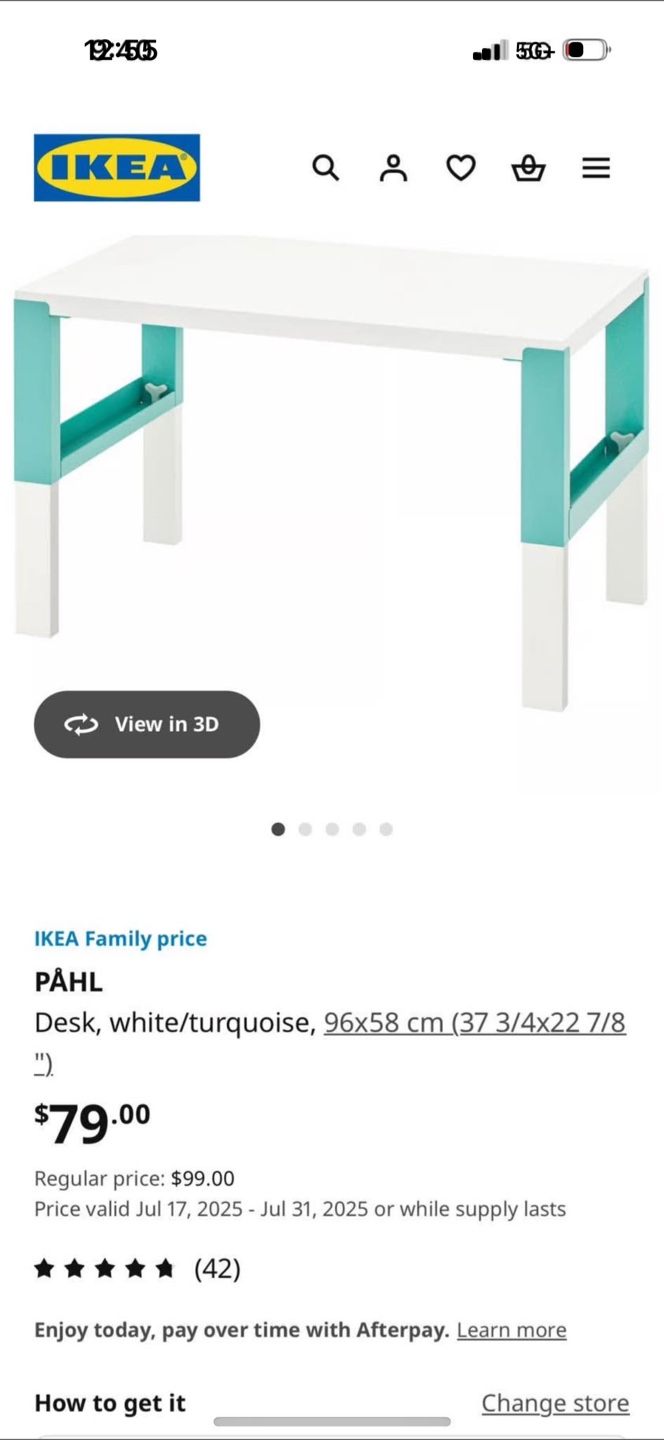 IKEA PÄHL Desk - White & Pink - photo 4