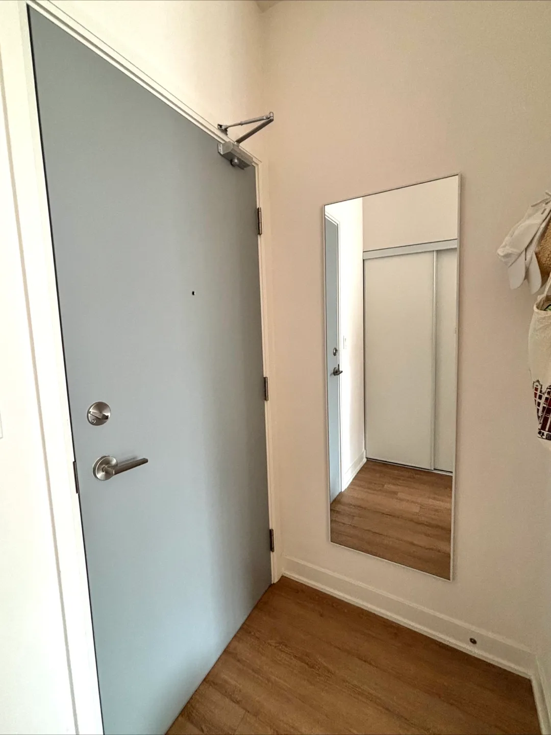 White Metal Framed Mirror 64”x21” thumbnail
