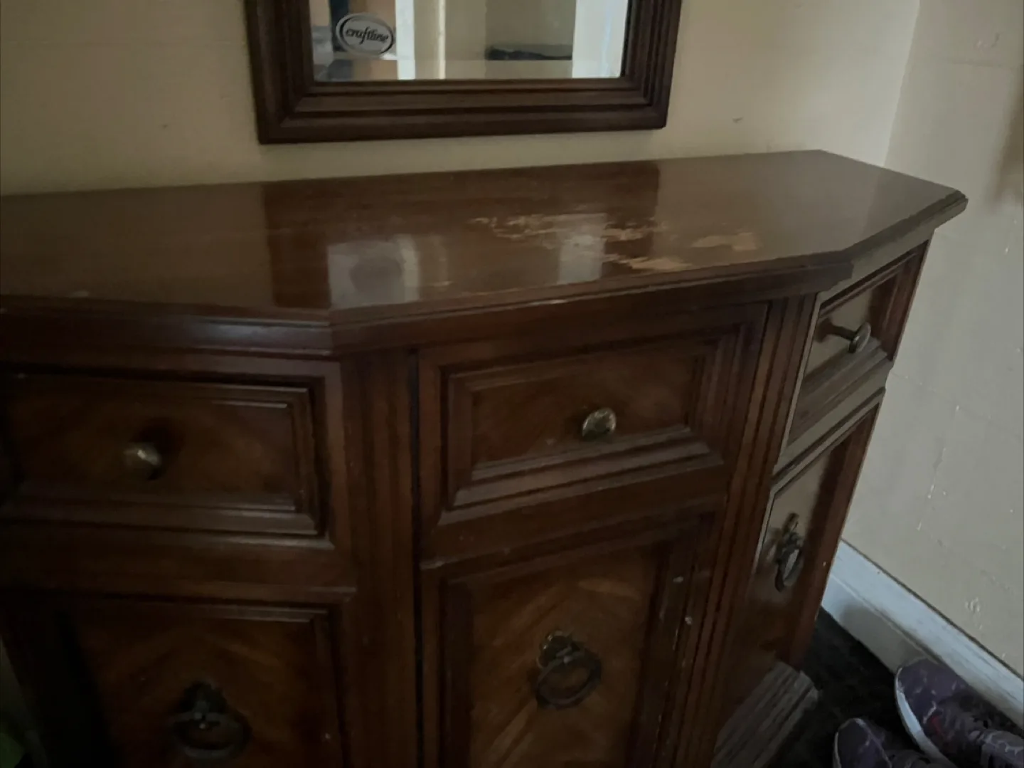 Wooden Dresser with Mirror thumbnail