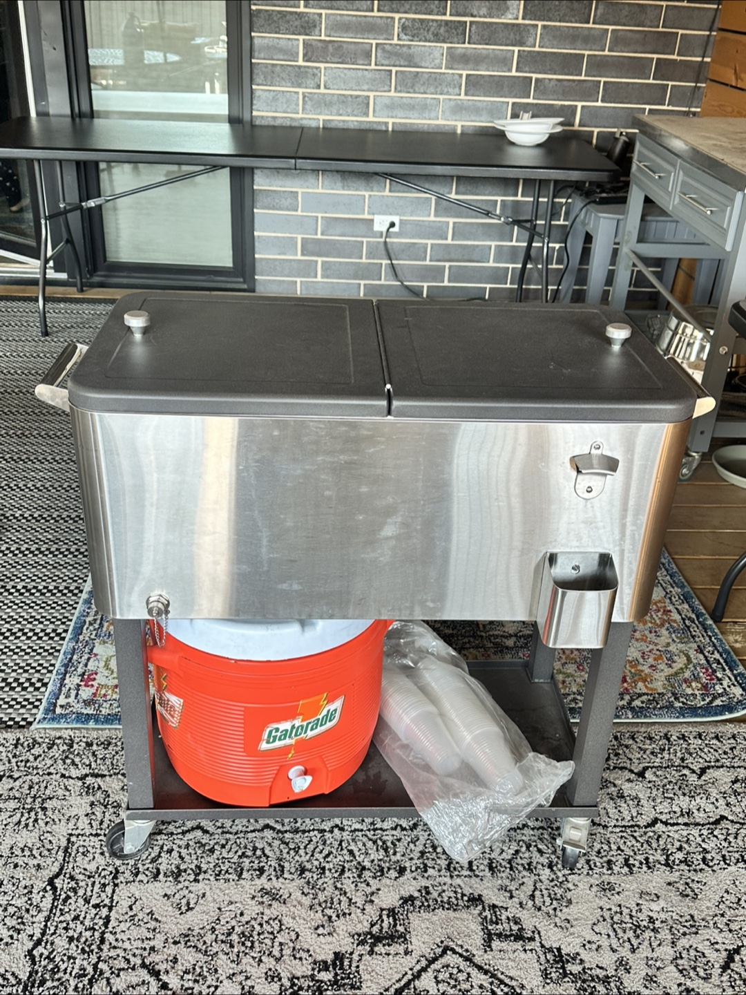 Stainless Steel Rolling Patio Cooler - photo 2