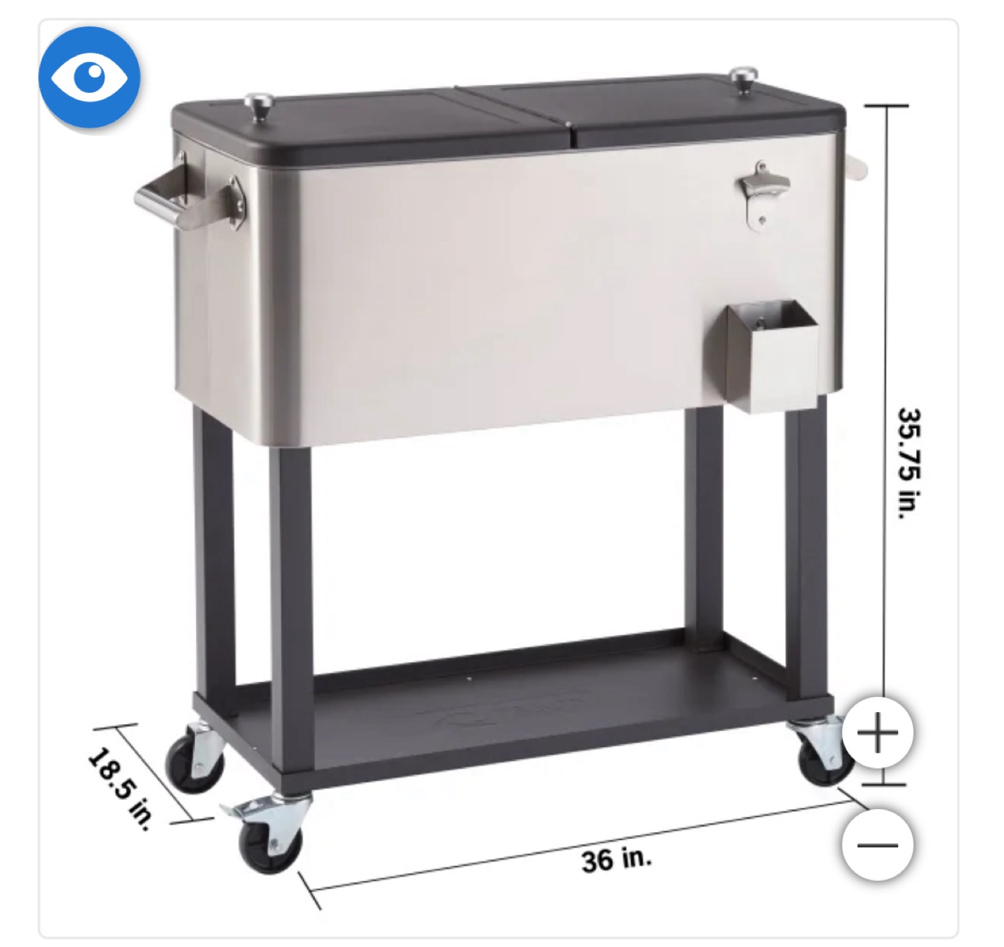 Stainless Steel Rolling Patio Cooler