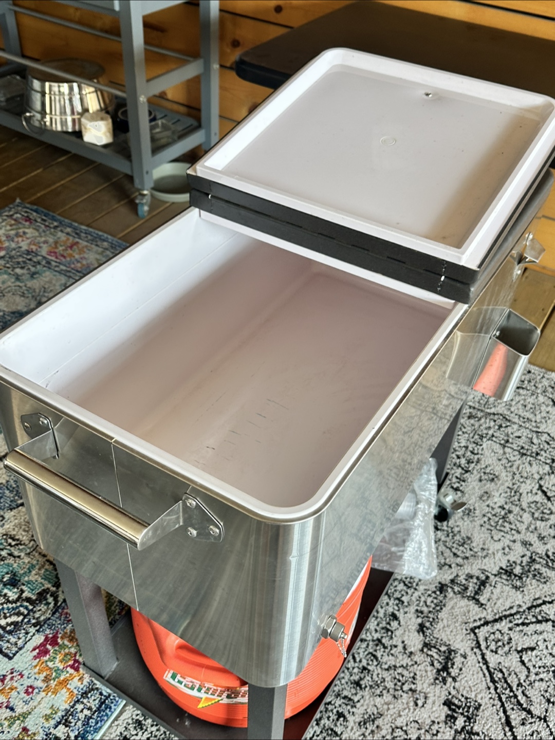 Stainless Steel Rolling Patio Cooler - photo 4