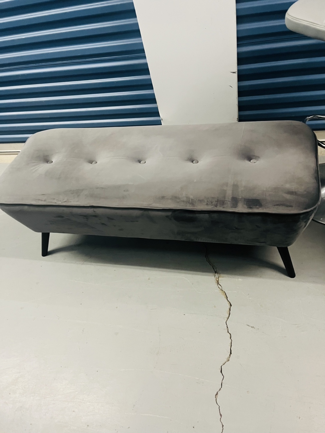 Structube “Liv” Grey Velvet Ottoman Bench