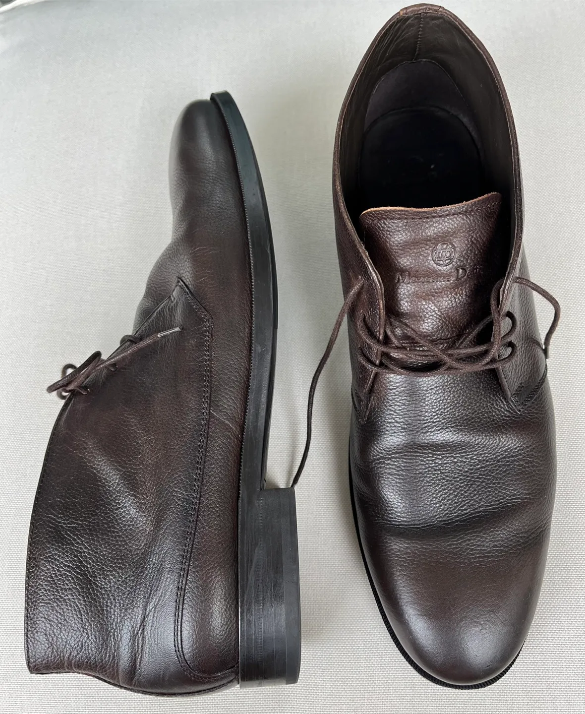 Massimo Dutti Dark Brown Leather Ankle Boots Men Size 44 US 10 image indicator(2)