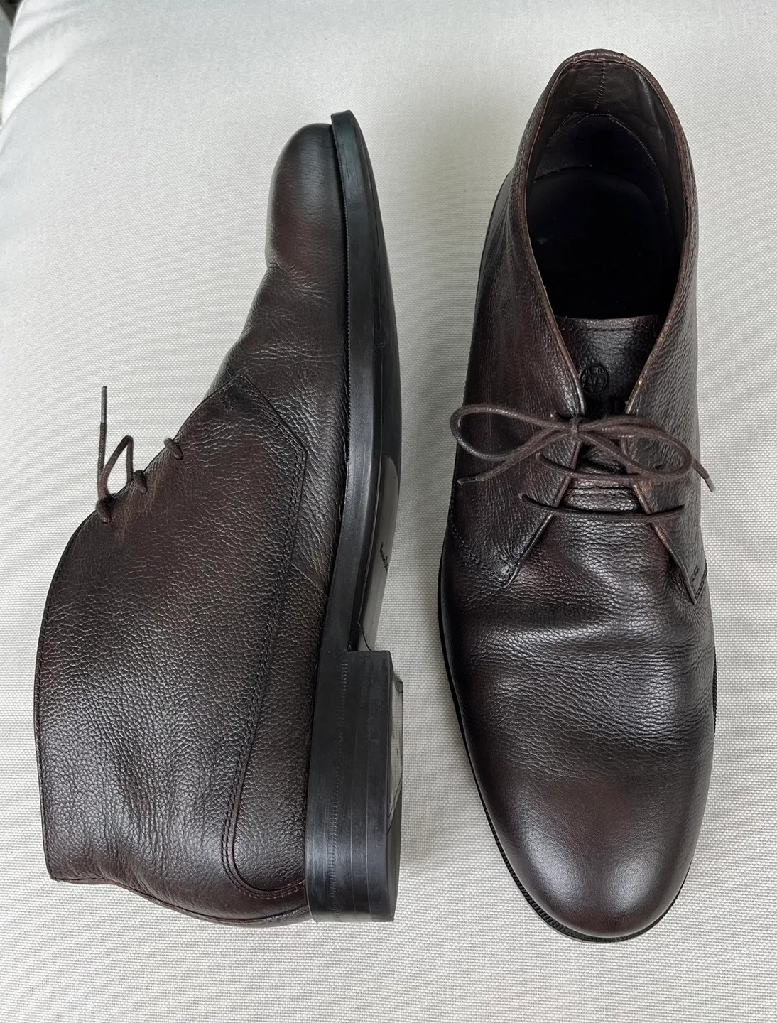 Massimo Dutti Dark Brown Leather Ankle Boots Men Size 44 US 10 image indicator(3)