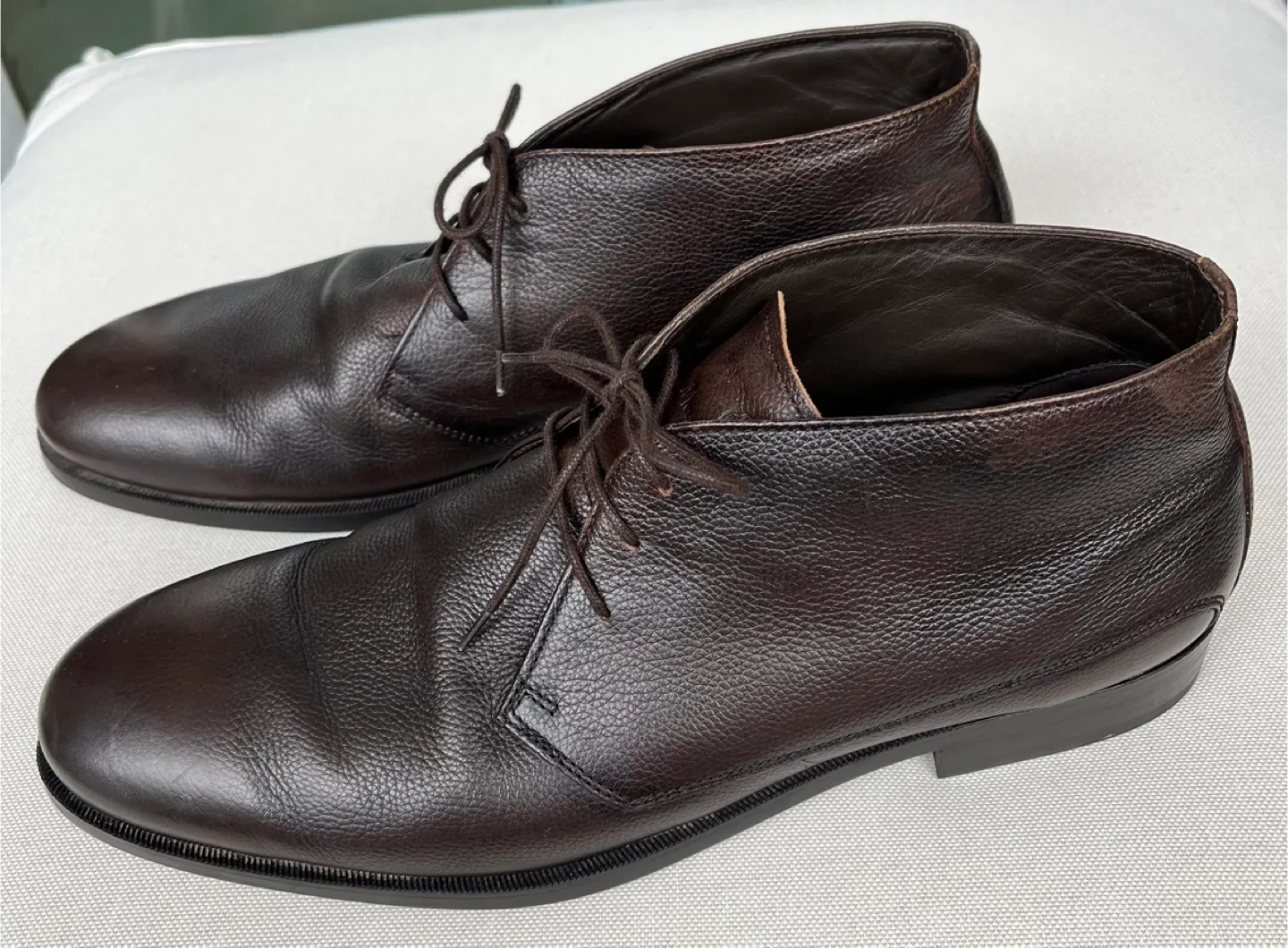 Massimo Dutti Dark Brown Leather Ankle Boots Men Size 44 US 10 image indicator(6)