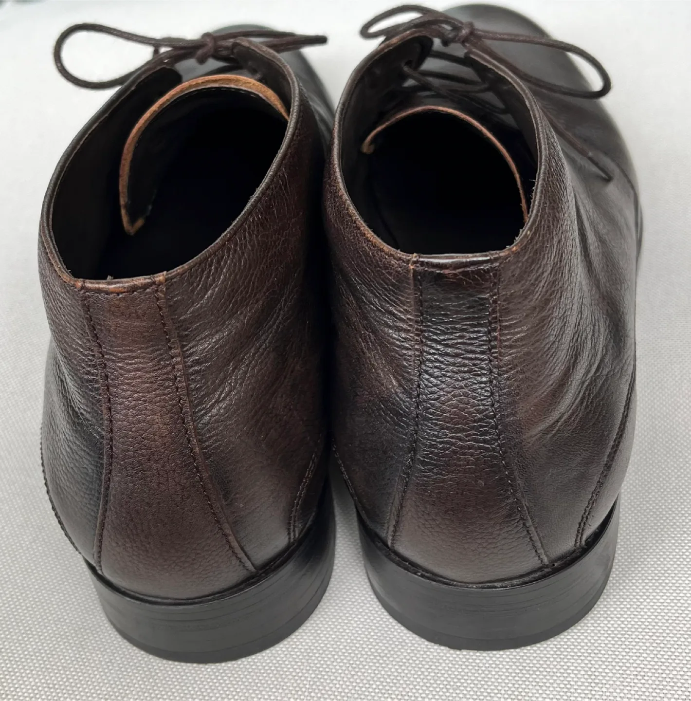 Massimo Dutti Dark Brown Leather Ankle Boots Men Size 44 US 10 image indicator(4)