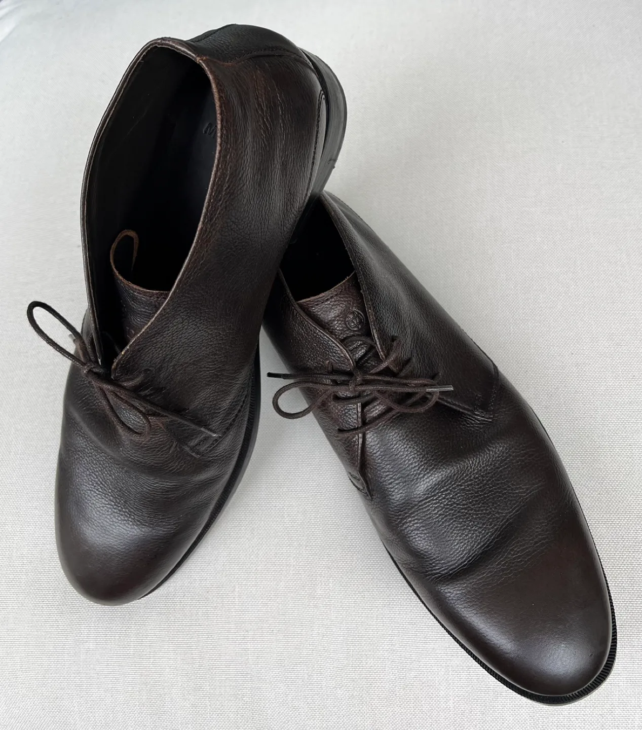 Massimo Dutti Dark Brown Leather Ankle Boots Men Size 44 US 10 image indicator(8)