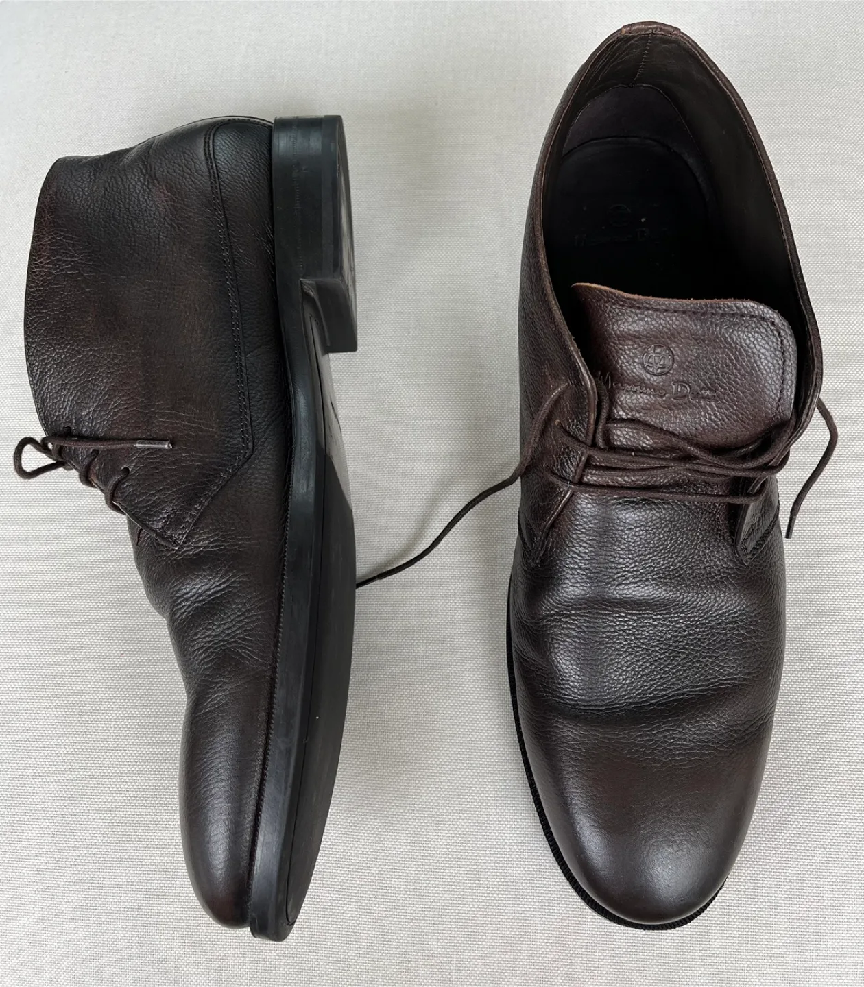 Massimo Dutti Dark Brown Leather Ankle Boots Men Size 44 US 10 image indicator(9)