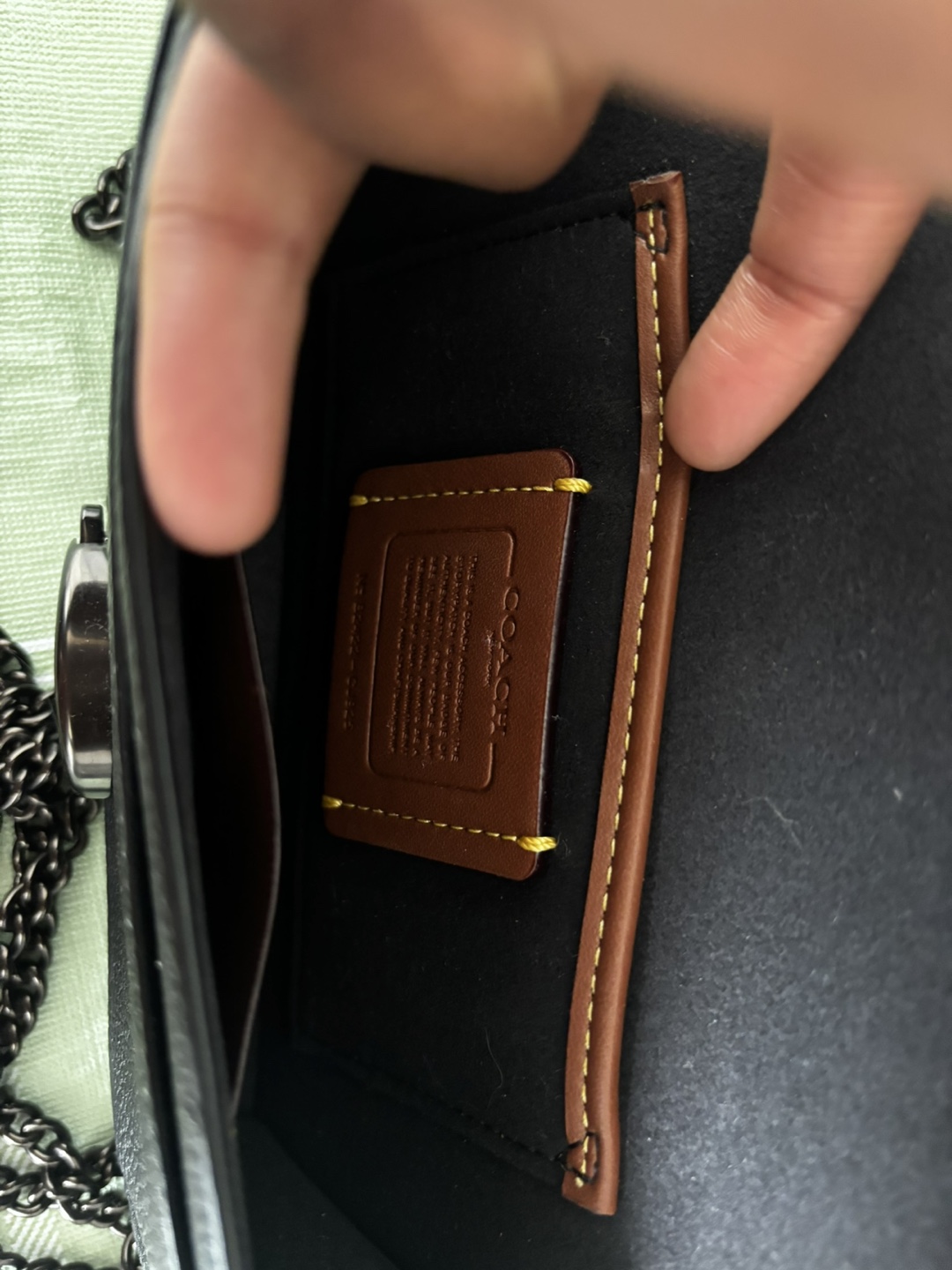 Coach Black Leather Chain Crossbody Bag - photo 3