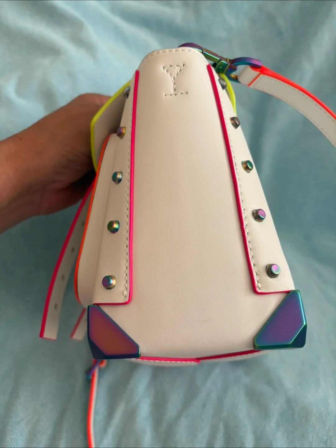 Michael Kors Manhattan Medium Contrast-Trim Leather Satchel image indicator(5)