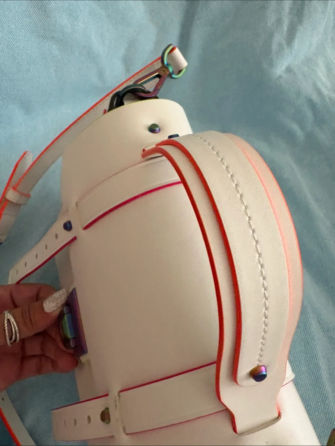 Michael Kors Manhattan Medium Contrast-Trim Leather Satchel image indicator(6)