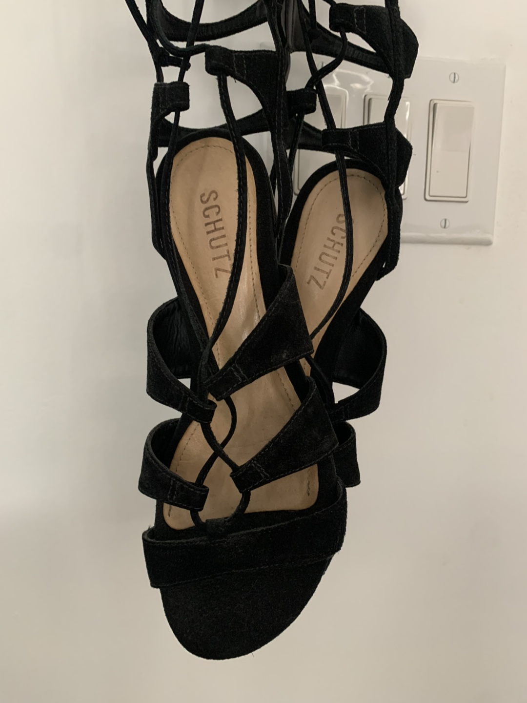 SCHUTZ Black Strappy Sandals for Women