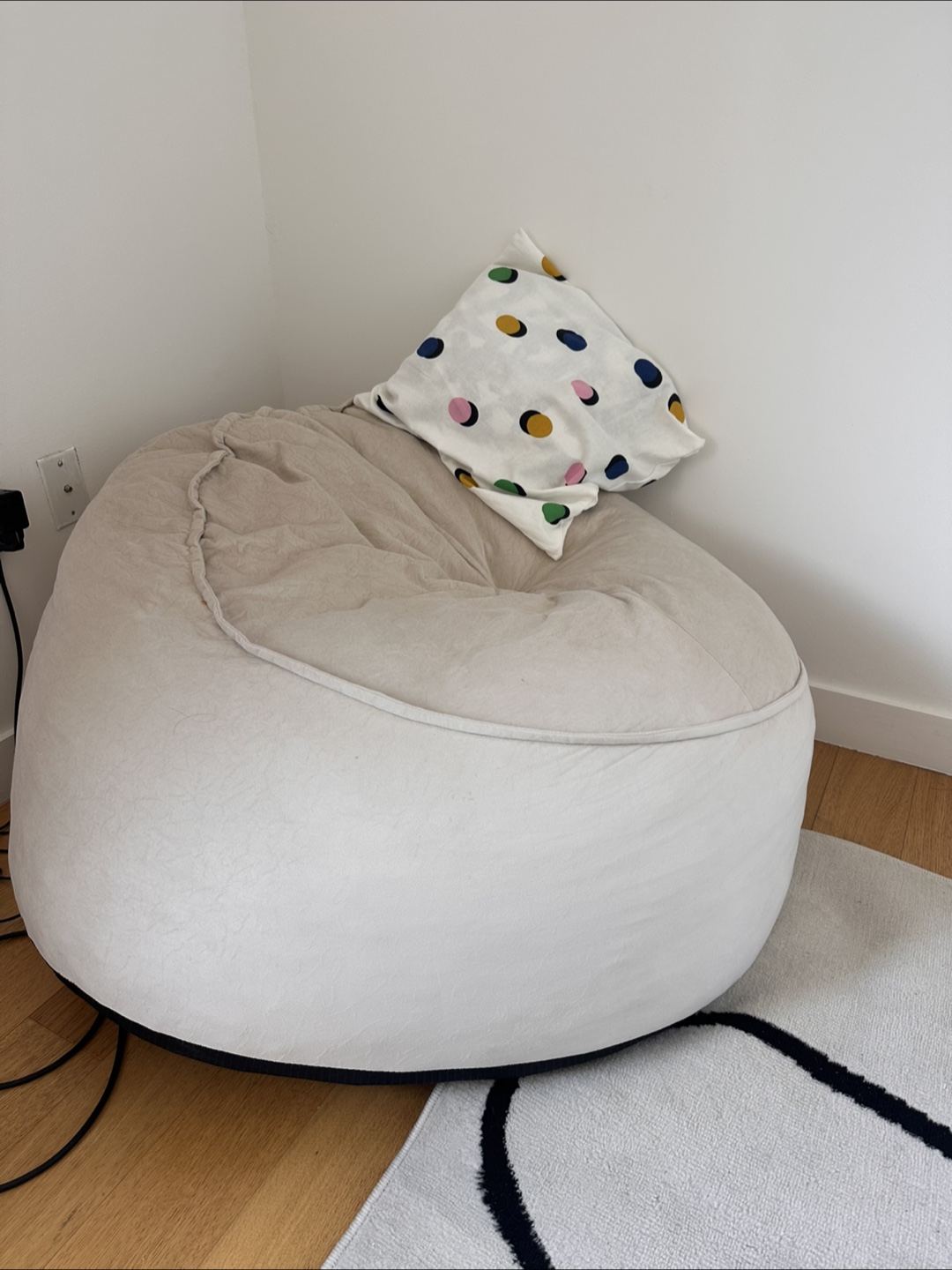 Beige Bean Bag Chair