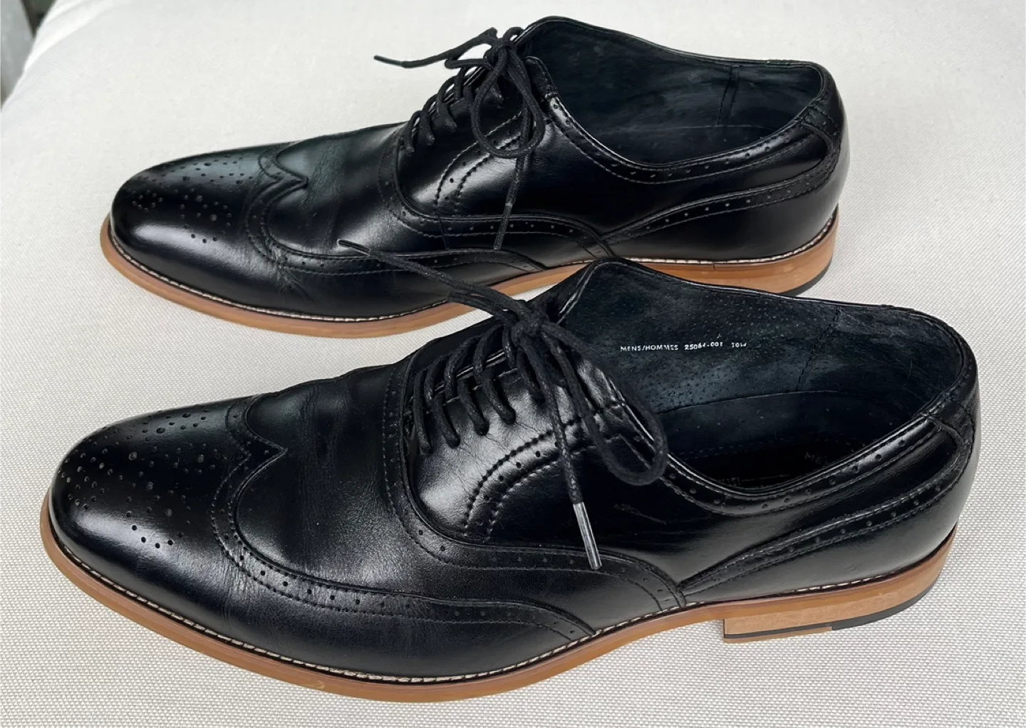 Stacy Adams Black Leather Wingtip Oxford Dress Shoes image indicator(6)