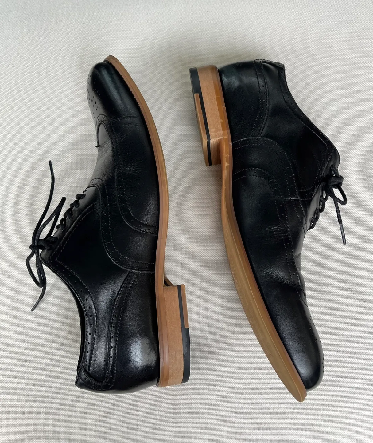 Stacy Adams Black Leather Wingtip Oxford Dress Shoes image indicator(5)