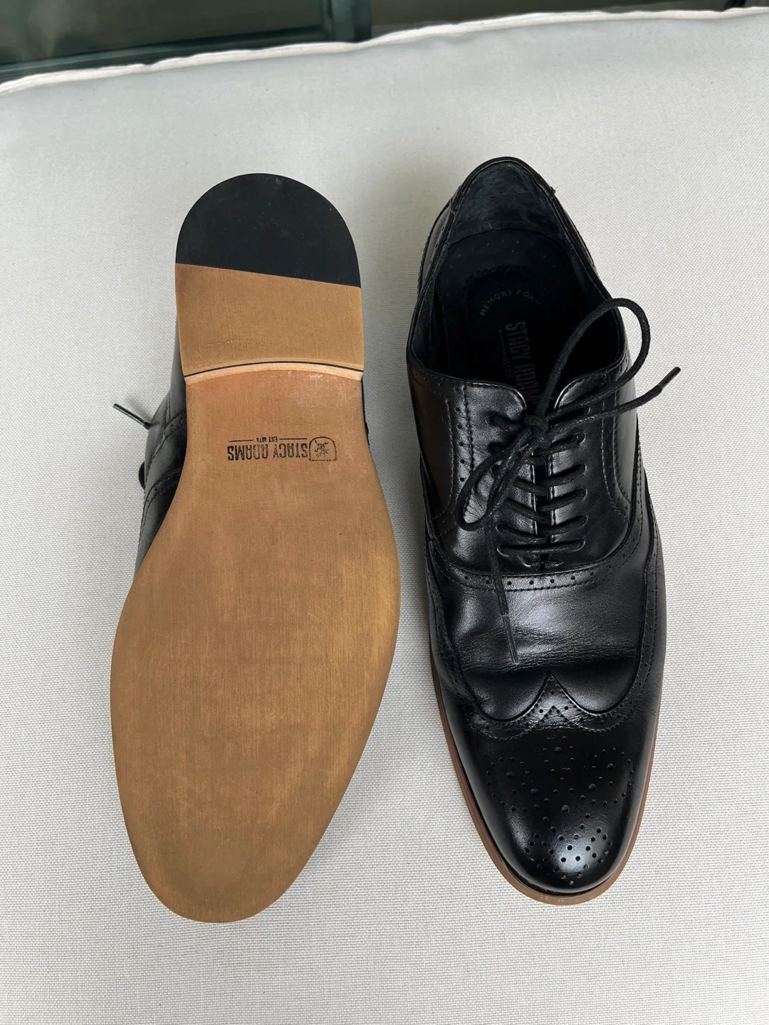 Stacy Adams Black Leather Wingtip Oxford Dress Shoes image indicator(4)
