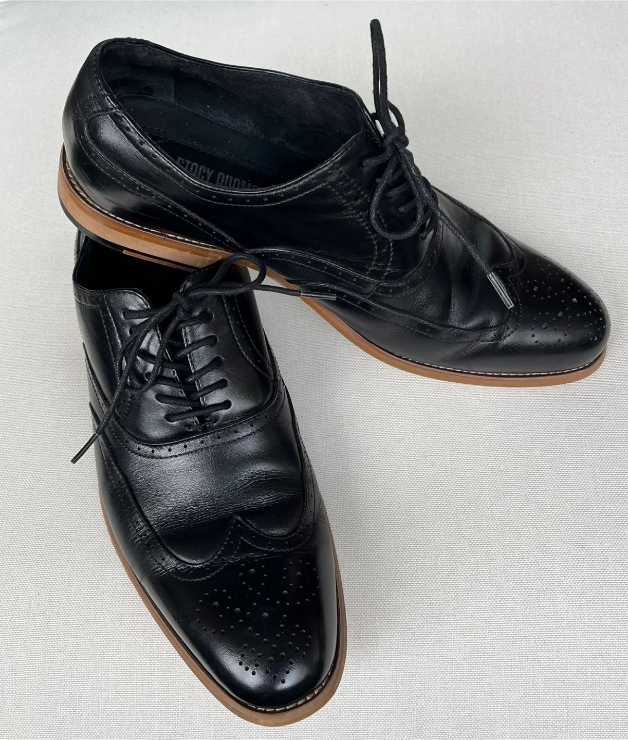 Stacy Adams Black Leather Wingtip Oxford Dress Shoes image indicator(7)
