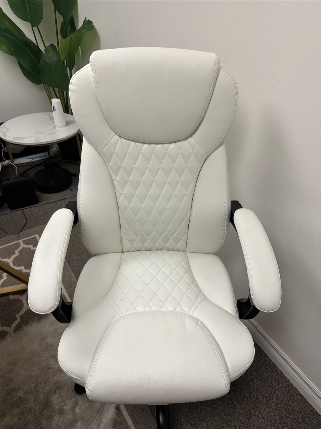 White Leather Executive Office Chair - photo 2