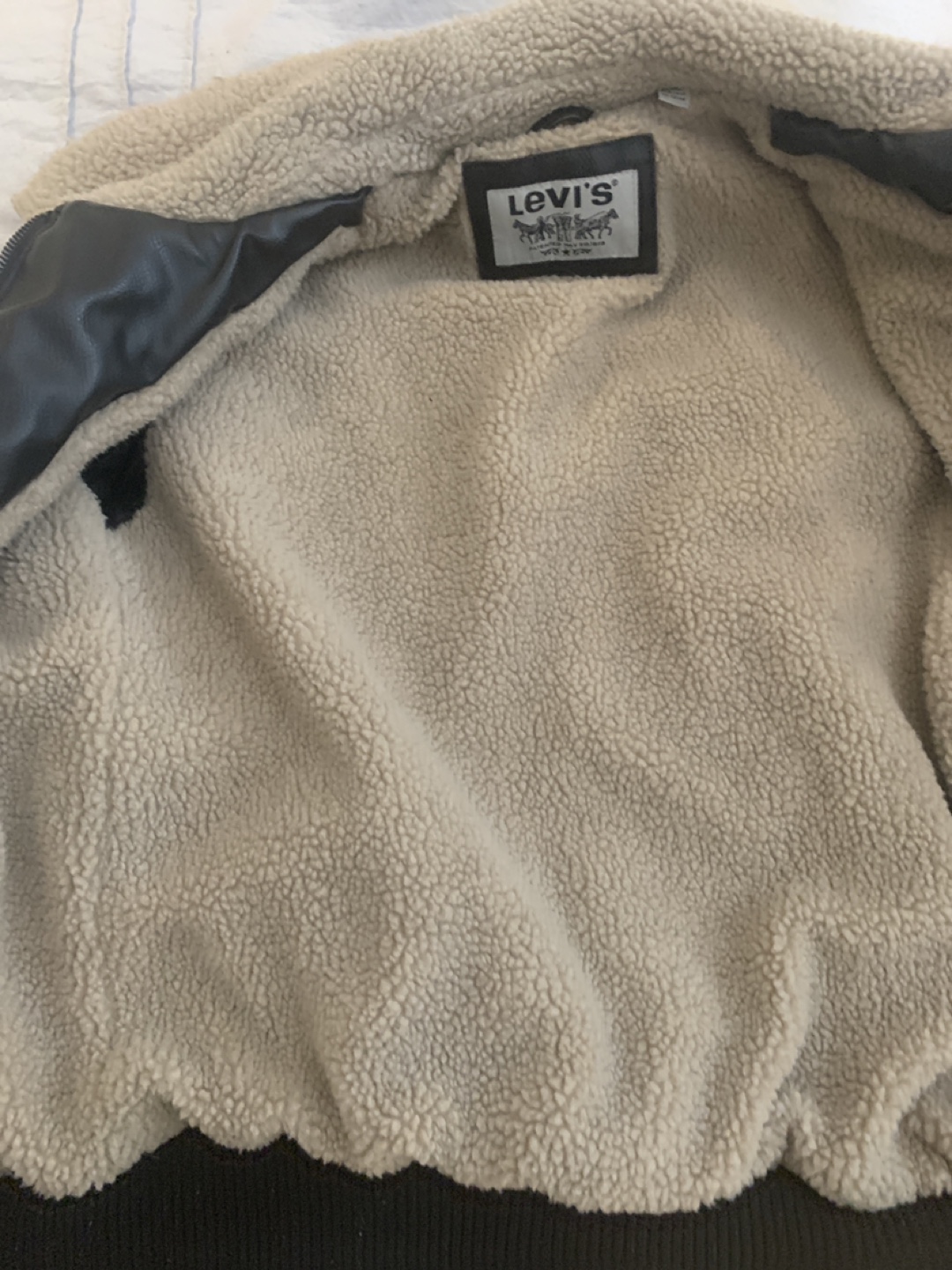 Levi's Black Faux Leather Sherpa Jacket - photo 2