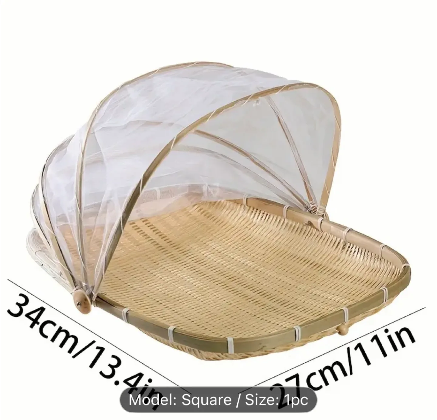 New Bamboo Food Cover Net Basket image indicator(9)