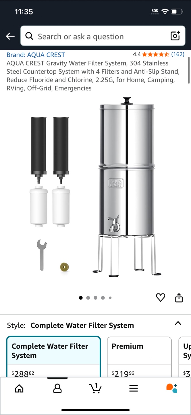 Gravity fed water filter system- Aqua crest - photo 5