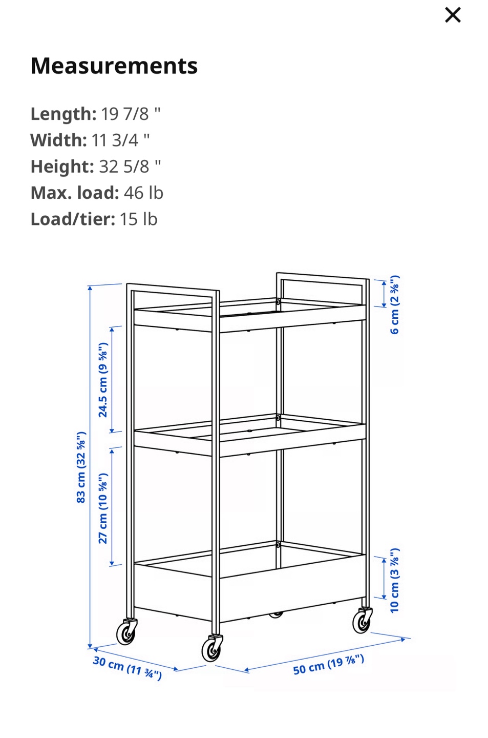 IKEA Black Utility Cart - photo 2