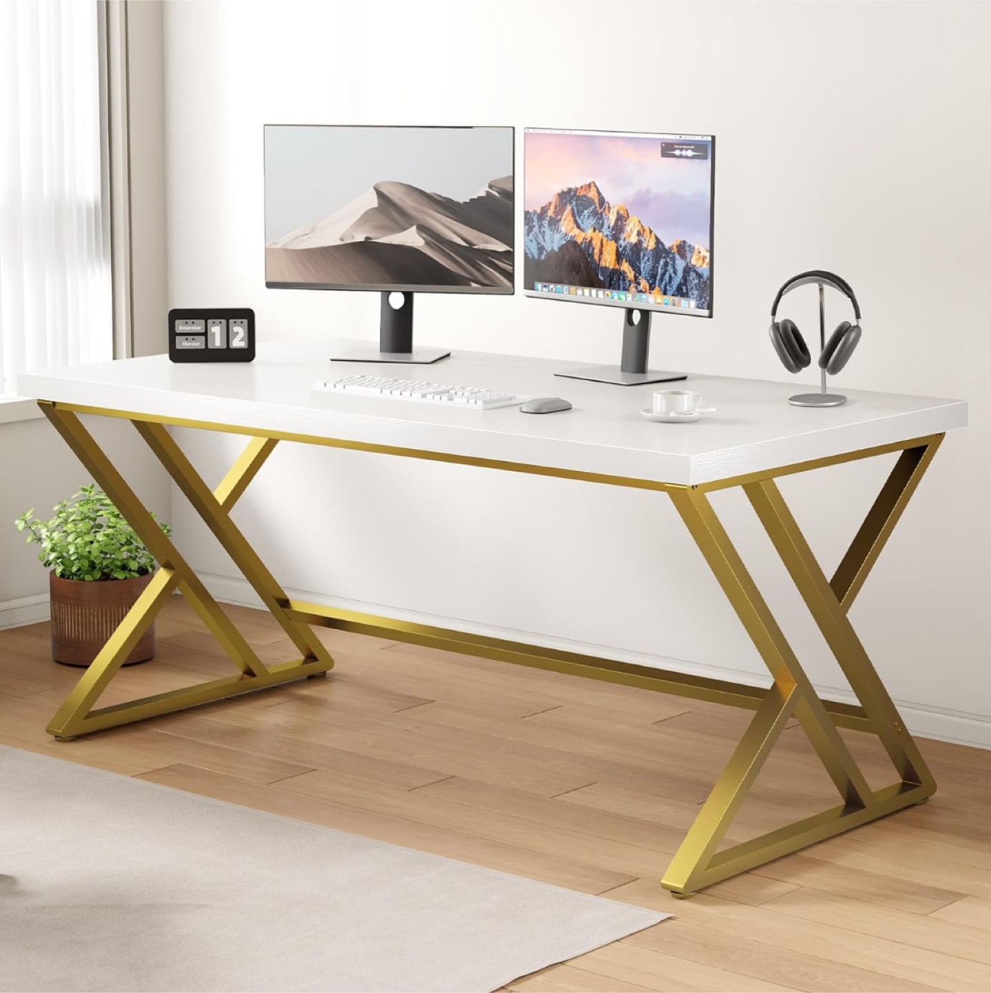 White & Gold Desk