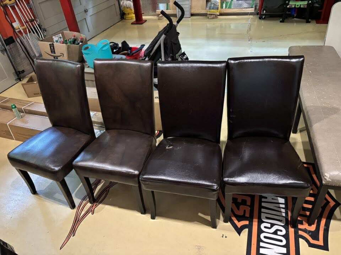 Set of 4 Brown Dining Chairs