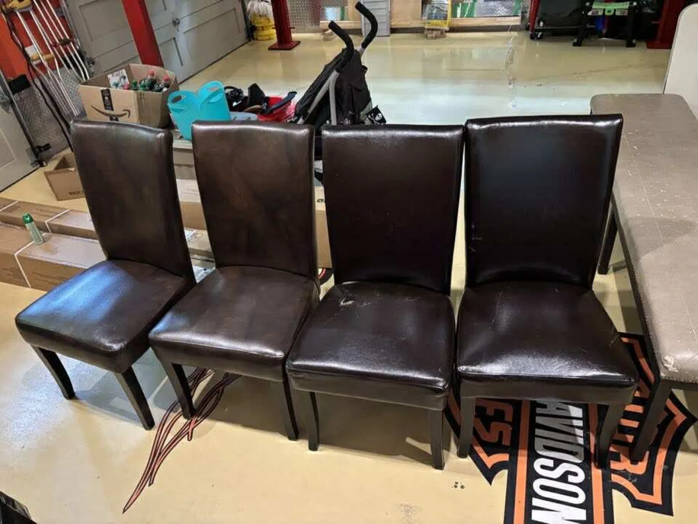Set of 4 Brown Dining Chairs thumbnail