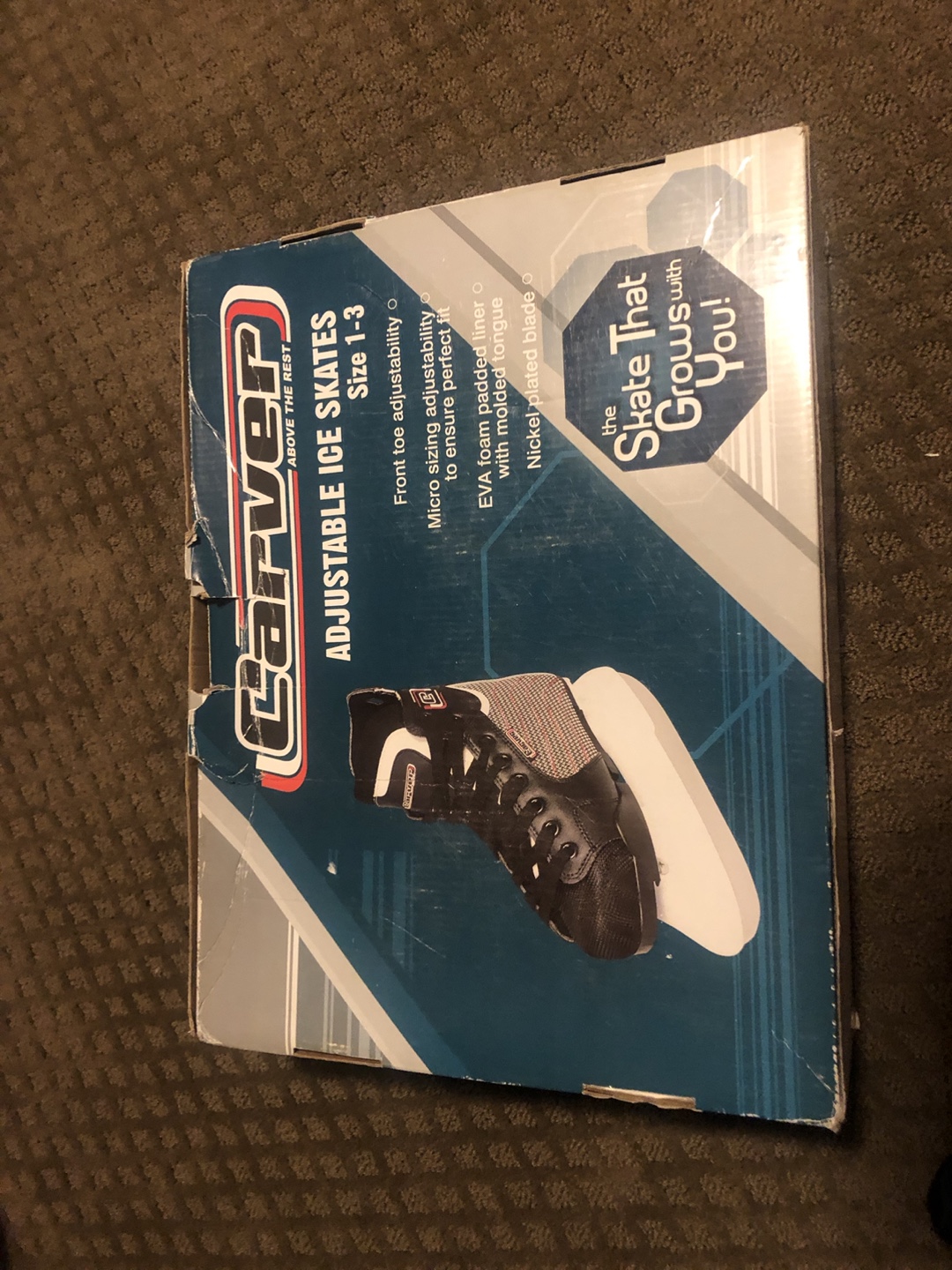 Carver Adjustable Ice Skates Size 1-3