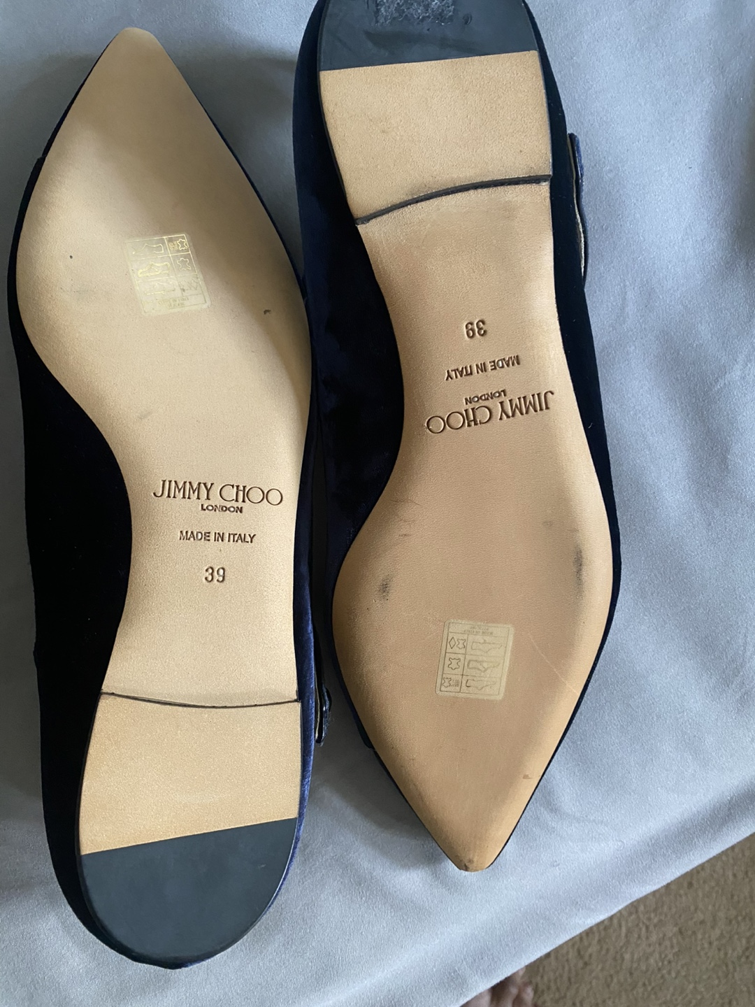 Jimmy Choo Blue Velvet Flats - Size 39 - photo 3